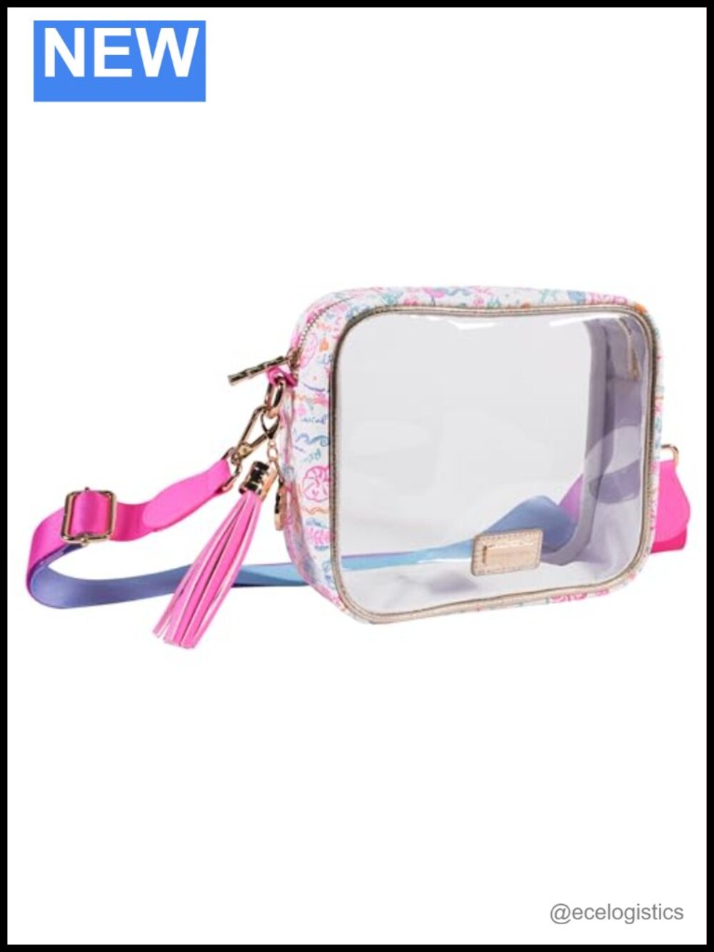 Clear Stadium Approved Crossbody Bag with Adjustable Strap